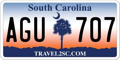 SC license plate AGU707