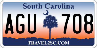 SC license plate AGU708