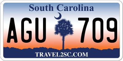 SC license plate AGU709