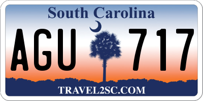 SC license plate AGU717