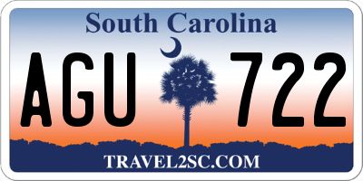 SC license plate AGU722