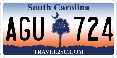 SC license plate AGU724