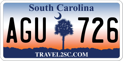 SC license plate AGU726