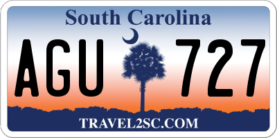 SC license plate AGU727