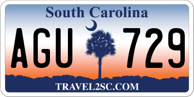 SC license plate AGU729