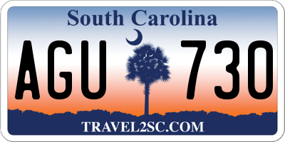 SC license plate AGU730