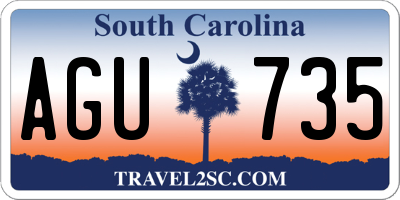 SC license plate AGU735