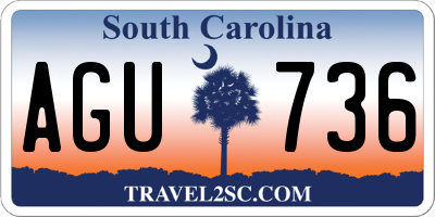 SC license plate AGU736