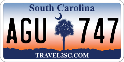 SC license plate AGU747