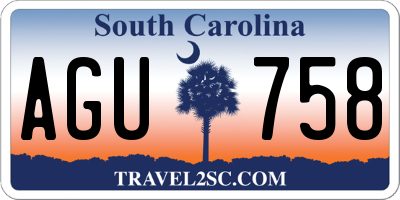 SC license plate AGU758