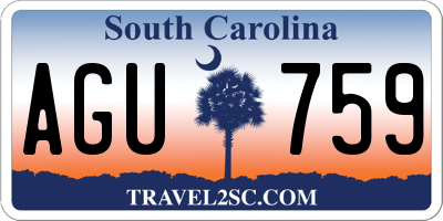 SC license plate AGU759