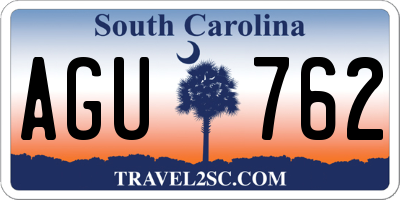 SC license plate AGU762