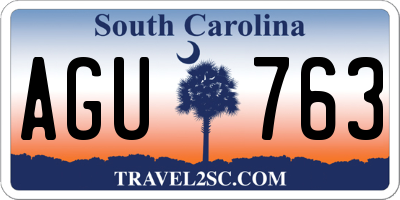 SC license plate AGU763