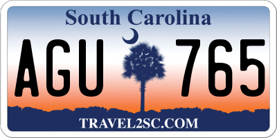 SC license plate AGU765
