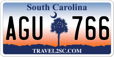 SC license plate AGU766