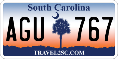SC license plate AGU767