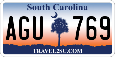 SC license plate AGU769