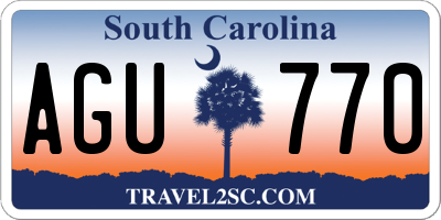 SC license plate AGU770