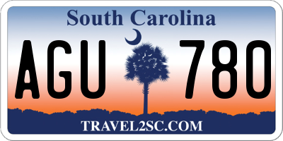 SC license plate AGU780