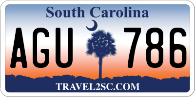 SC license plate AGU786