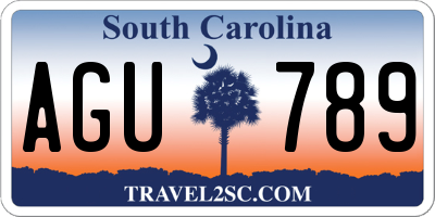 SC license plate AGU789