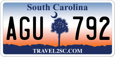 SC license plate AGU792