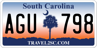 SC license plate AGU798