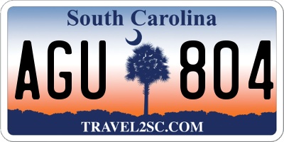 SC license plate AGU804