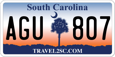 SC license plate AGU807