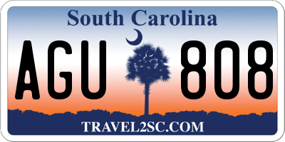 SC license plate AGU808