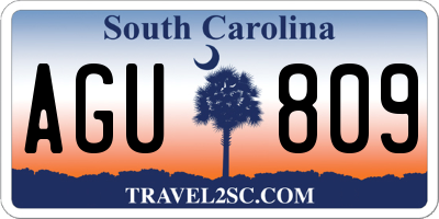 SC license plate AGU809