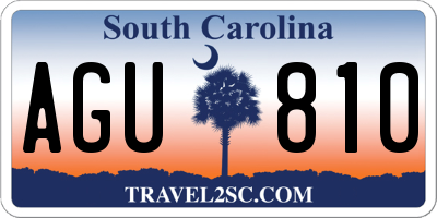 SC license plate AGU810