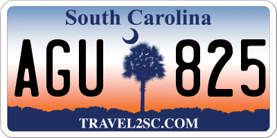 SC license plate AGU825