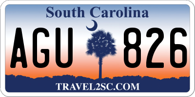SC license plate AGU826
