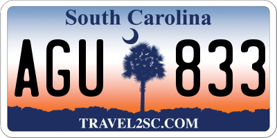 SC license plate AGU833
