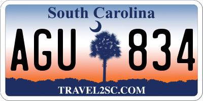 SC license plate AGU834