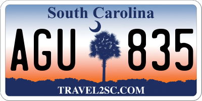 SC license plate AGU835