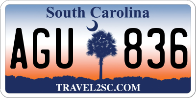 SC license plate AGU836