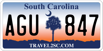 SC license plate AGU847