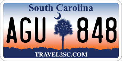 SC license plate AGU848