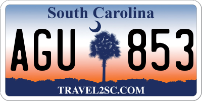 SC license plate AGU853