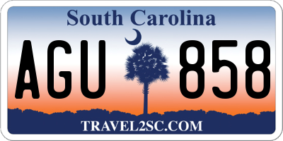 SC license plate AGU858