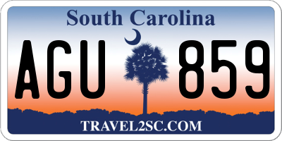 SC license plate AGU859