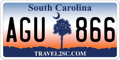 SC license plate AGU866