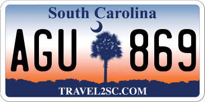 SC license plate AGU869