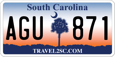 SC license plate AGU871