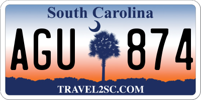 SC license plate AGU874