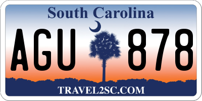 SC license plate AGU878
