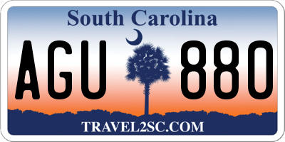 SC license plate AGU880