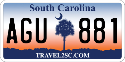 SC license plate AGU881